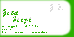 zita hetzl business card